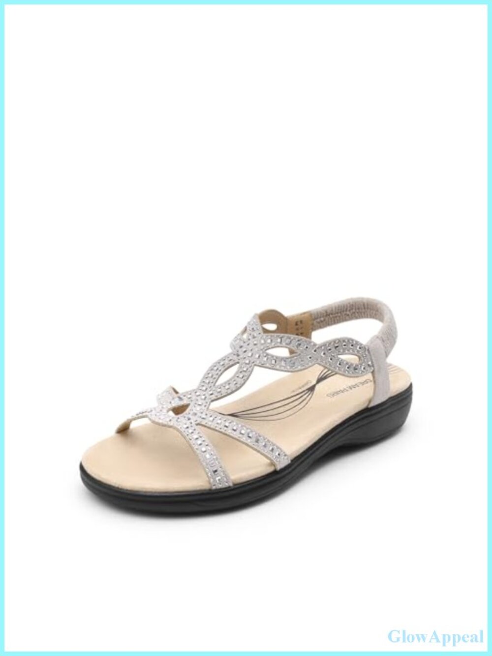 Orthopedic Walking Sandals Rhinestone Sparkly Flat Beach Comfort
